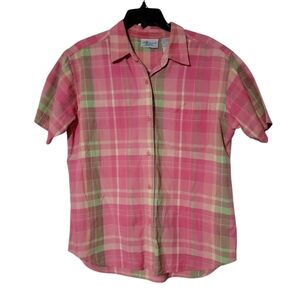 Vintage Northern Reflections Short Sleeve Multicolor Plaid Button-Down Shirt